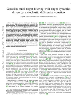 Gaussian multi-target filtering with target dynamics driven by a stochastic differential equation