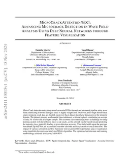 MicroCrackAttentionNeXt: Advancing Microcrack Detection in Wave Field
  Analysis Using Deep Neural Networks through Feature Visualization