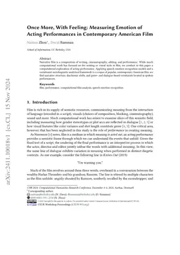 Once More, With Feeling: Measuring Emotion of Acting Performances in
  Contemporary American Film