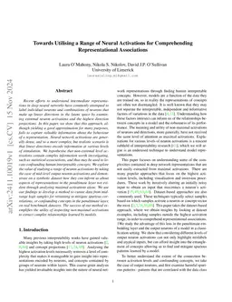 Towards Utilising a Range of Neural Activations for Comprehending
  Representational Associations