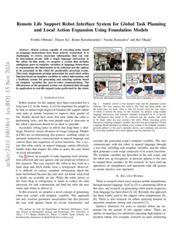 Remote Life Support Robot Interface System for Global Task Planning and
  Local Action Expansion Using Foundation Models