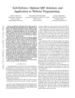 Self-Defense: Optimal QIF Solutions and Application to Website
  Fingerprinting
