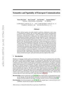Semantics and Spatiality of Emergent Communication