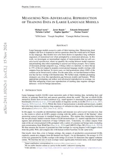 Measuring Non-Adversarial Reproduction of Training Data in Large
  Language Models