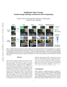 Modification Takes Courage: Seamless Image Stitching via Reference-Driven Inpainting