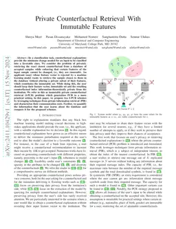 Private Counterfactual Retrieval With Immutable Features