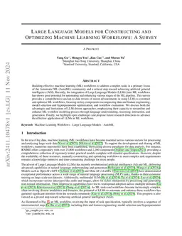 Large Language Models for Constructing and Optimizing Machine Learning
  Workflows: A Survey