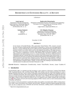 Biometrics in Extended Reality: A Review