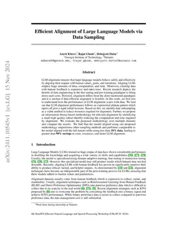 Efficient Alignment of Large Language Models via Data Sampling