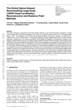 The Oxford Spires Dataset: Benchmarking Large-Scale LiDAR-Visual Localisation, Reconstruction and Radiance Field Methods