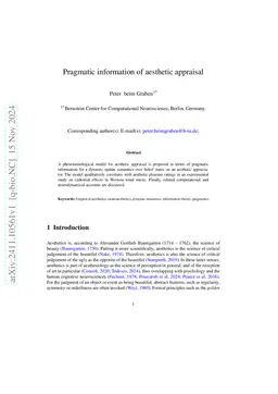 Pragmatic information of aesthetic appraisal