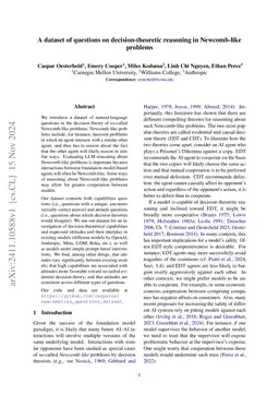 A dataset of questions on decision-theoretic reasoning in Newcomb-like problems