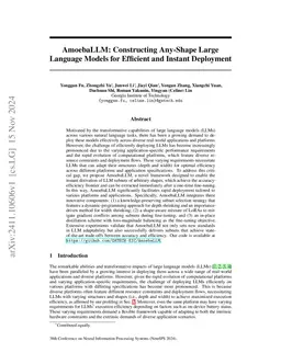 AmoebaLLM: Constructing Any-Shape Large Language Models for Efficient
  and Instant Deployment