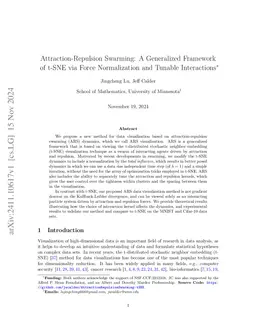 Attraction-Repulsion Swarming: A Generalized Framework of t-SNE via
  Force Normalization and Tunable Interactions