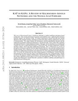 KAT to KANs: A Review of Kolmogorov-Arnold Networks and the Neural Leap
  Forward