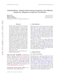MaskMedPaint: Masked Medical Image Inpainting with Diffusion Models for
  Mitigation of Spurious Correlations