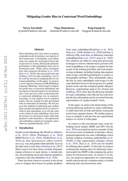 Mitigating Gender Bias in Contextual Word Embeddings