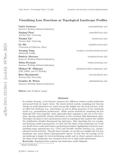 Visualizing Loss Functions as Topological Landscape Profiles