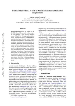 JuniperLiu at CoMeDi Shared Task: Models as Annotators in Lexical Semantics Disagreements