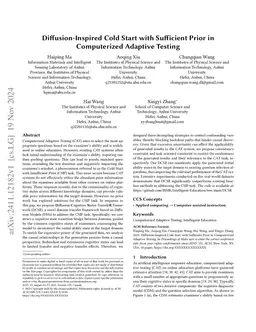 Diffusion-Inspired Cold Start with Sufficient Prior in Computerized
  Adaptive Testing