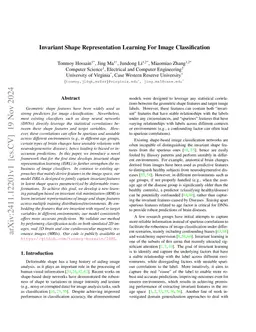 Invariant Shape Representation Learning For Image Classification
