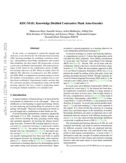 KDC-MAE: Knowledge Distilled Contrastive Mask Auto-Encoder
