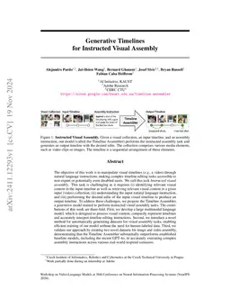 Generative Timelines for Instructed Visual Assembly