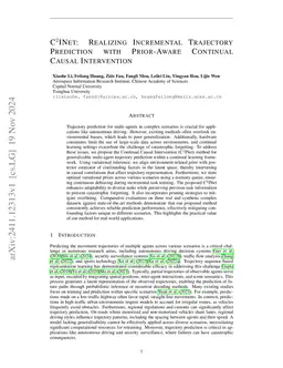 C$^{2}$INet: Realizing Incremental Trajectory Prediction with
  Prior-Aware Continual Causal Intervention