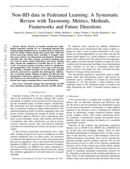 Non-IID data in Federated Learning: A Survey with Taxonomy, Metrics,
  Methods, Frameworks and Future Directions