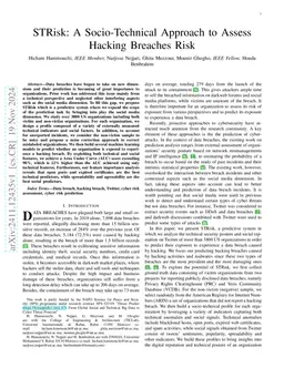 STRisk: A Socio-Technical Approach to Assess Hacking Breaches Risk