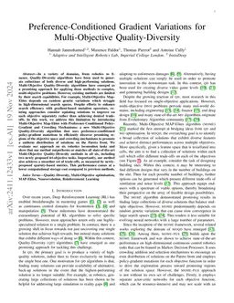 Preference-Conditioned Gradient Variations for Multi-Objective
  Quality-Diversity