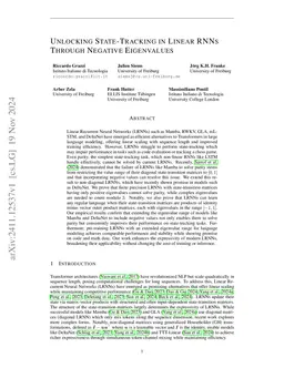 Unlocking State-Tracking in Linear RNNs Through Negative Eigenvalues
