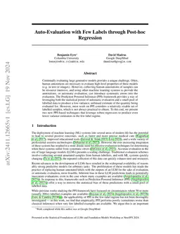 Regression for the Mean: Auto-Evaluation and Inference with Few Labels through Post-hoc Regression