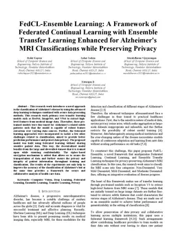 FedCL-Ensemble Learning: A Framework of Federated Continual Learning
  with Ensemble Transfer Learning Enhanced for Alzheimer's MRI Classifications
  while Preserving Privacy