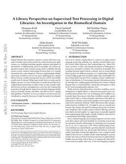 A Library Perspective on Supervised Text Processing in Digital
  Libraries: An Investigation in the Biomedical Domain