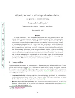 Off-policy estimation with adaptively collected data: the power of
  online learning