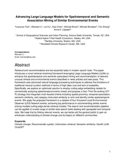 Advancing Large Language Models for Spatiotemporal and Semantic
  Association Mining of Similar Environmental Events