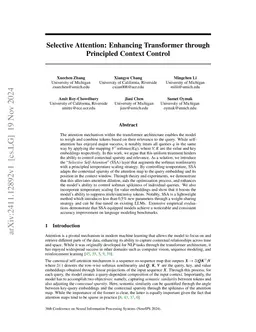 Selective Attention: Enhancing Transformer through Principled Context
  Control