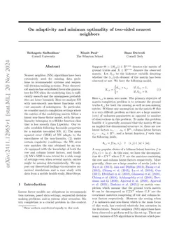 Two-Sided Nearest Neighbors: An adaptive and minimax optimal procedure for matrix completion