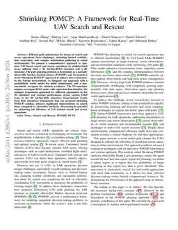 Shrinking POMCP: A Framework for Real-Time UAV Search and Rescue