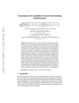 Evaluating LLMs Capabilities Towards Understanding Social Dynamics
