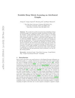 Scalable Deep Metric Learning on Attributed Graphs
