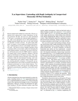 X as Supervision: Contending with Depth Ambiguity in Unsupervised
  Monocular 3D Pose Estimation