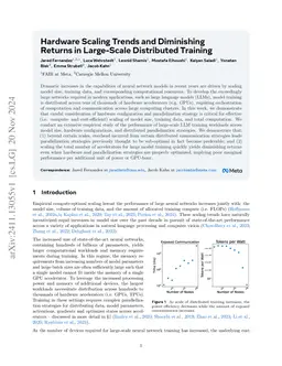 Hardware Scaling Trends and Diminishing Returns in Large-Scale Distributed Training
