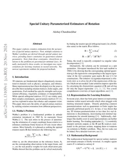 Special Unitary Parameterized Estimators of Rotation