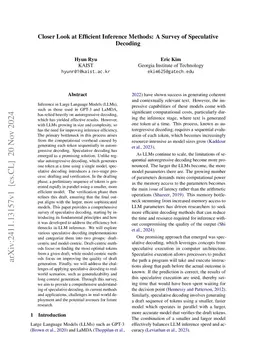 Closer Look at Efficient Inference Methods: A Survey of Speculative
  Decoding