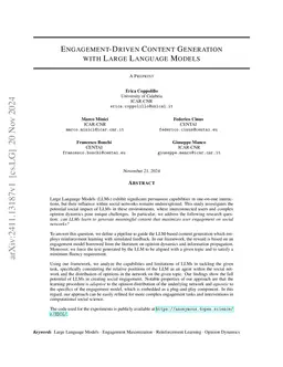 Engagement-Driven Content Generation with Large Language Models