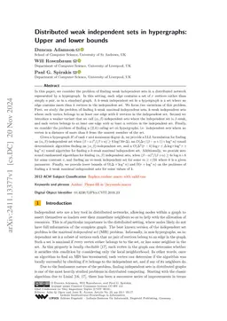 Distributed weak independent sets in hypergraphs: Upper and lower bounds