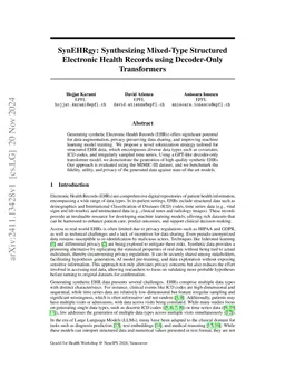 SynEHRgy: Synthesizing Mixed-Type Structured Electronic Health Records
  using Decoder-Only Transformers