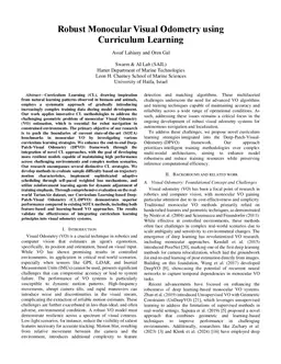 Robust Monocular Visual Odometry using Curriculum Learning